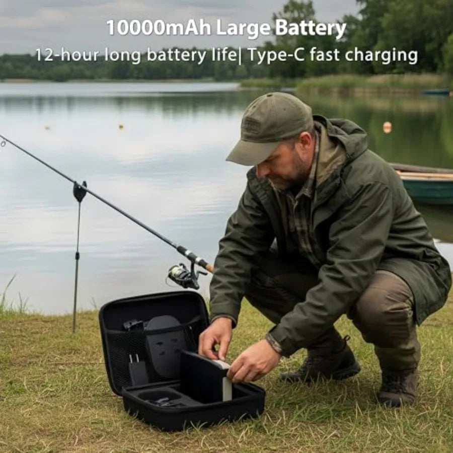 Fish Finder with Underwater Camera: IP68 Waterproof IPS Display for Ice/Lake Fishing Murky Conditions Depth Finder