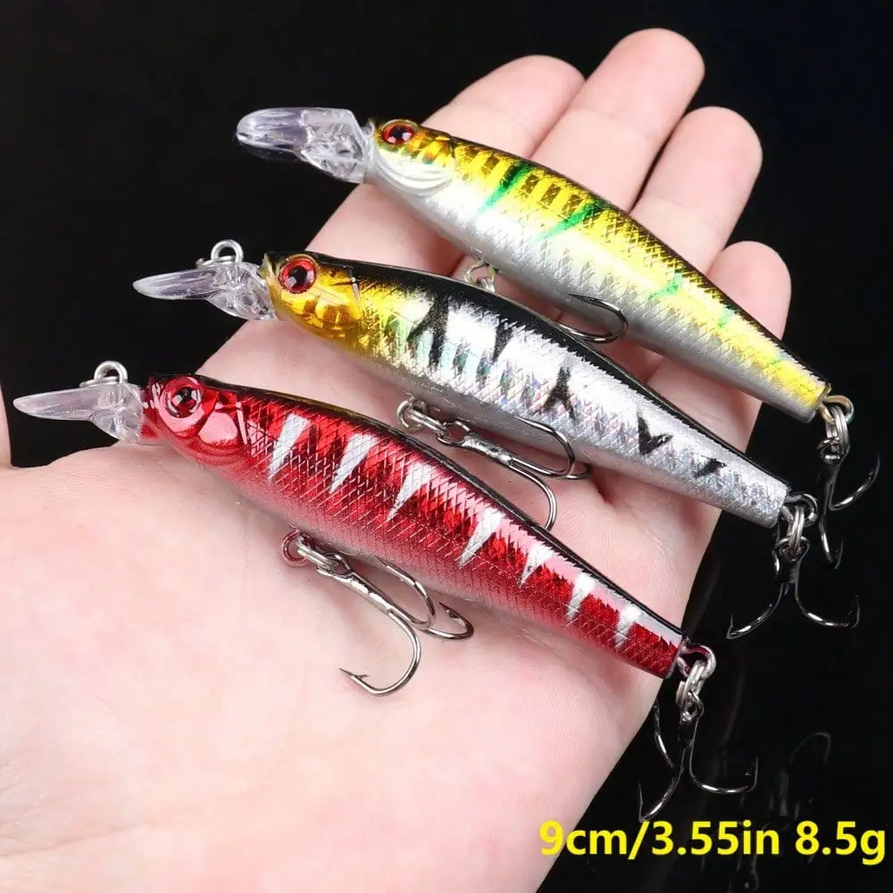 56pcs Fishing Lures Kit Mixed Including Minnow Popper Crank Baits With Hooks For Saltwater Freshwater Trout Bass Salmon Fishing