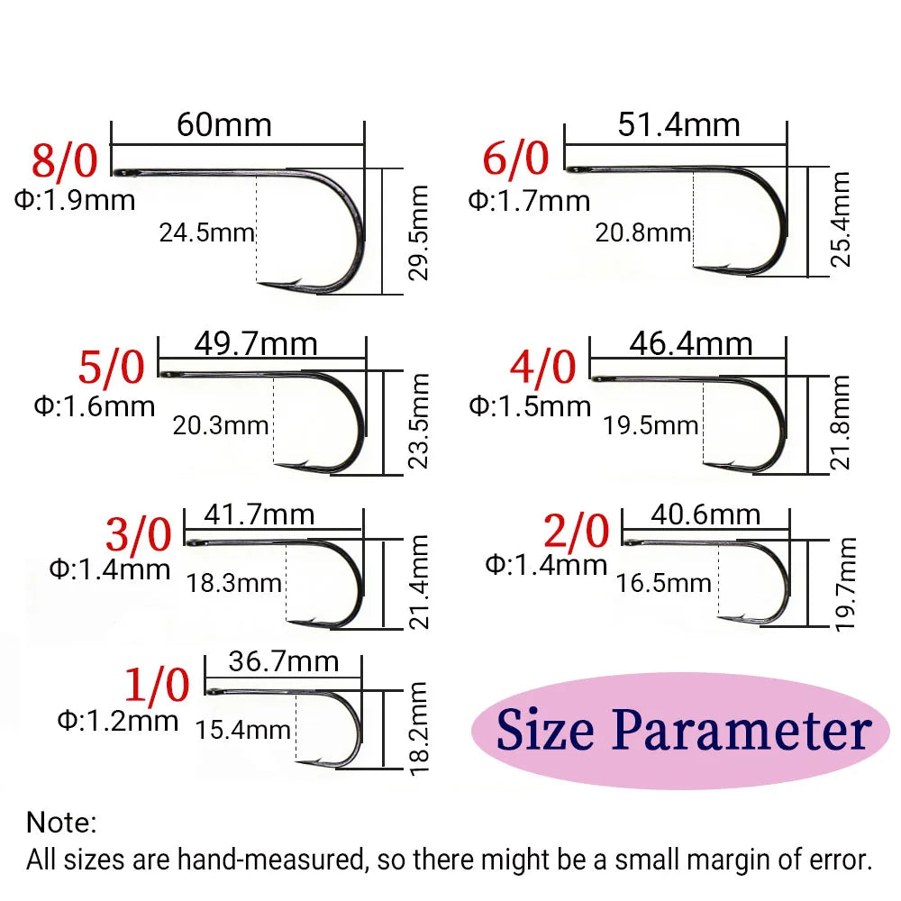 2X Strong Wide Gap Fishing Fly Tying Streamer Hooks for Pike/Bass/Musky/Saltwater  (Sabiki, Carnivore Big Game Streamer)