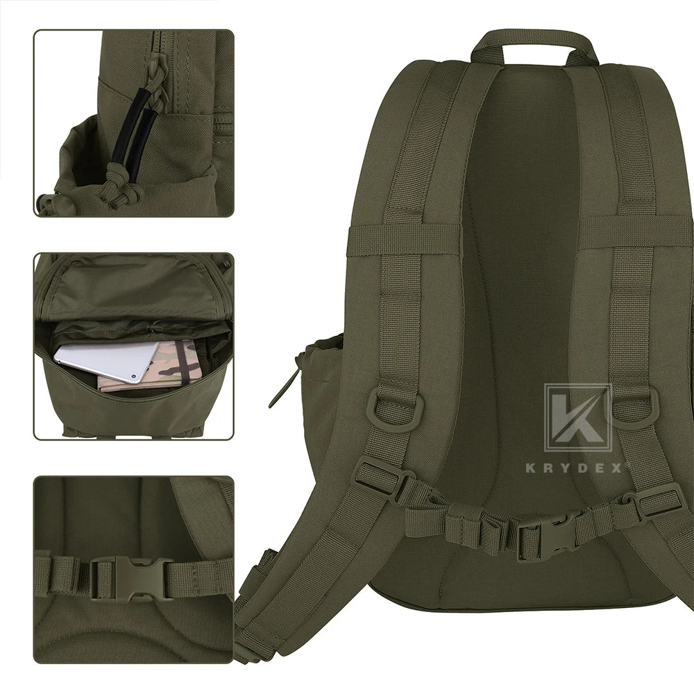 KRYDEX 14L 500D Tactical Daypack Outdoor Hiking EDC Backpack Bag Travel Lightweight Waterproof Backpack