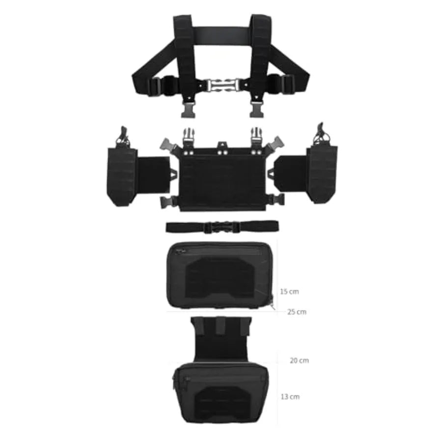 Tactical Chest Mini Rig 1000D Quick Release Multifunctional Tactical Vest Outdoor with Multi-Pockets
