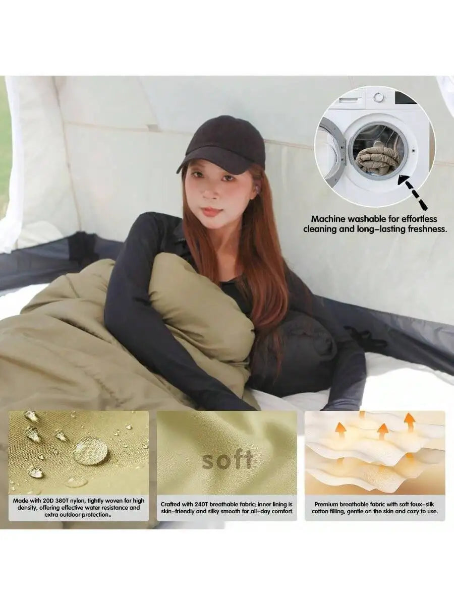 4 Season Camping Sleeping Bag Lightweight Waterproof Warm Roomy Backpacking Hiking Adult