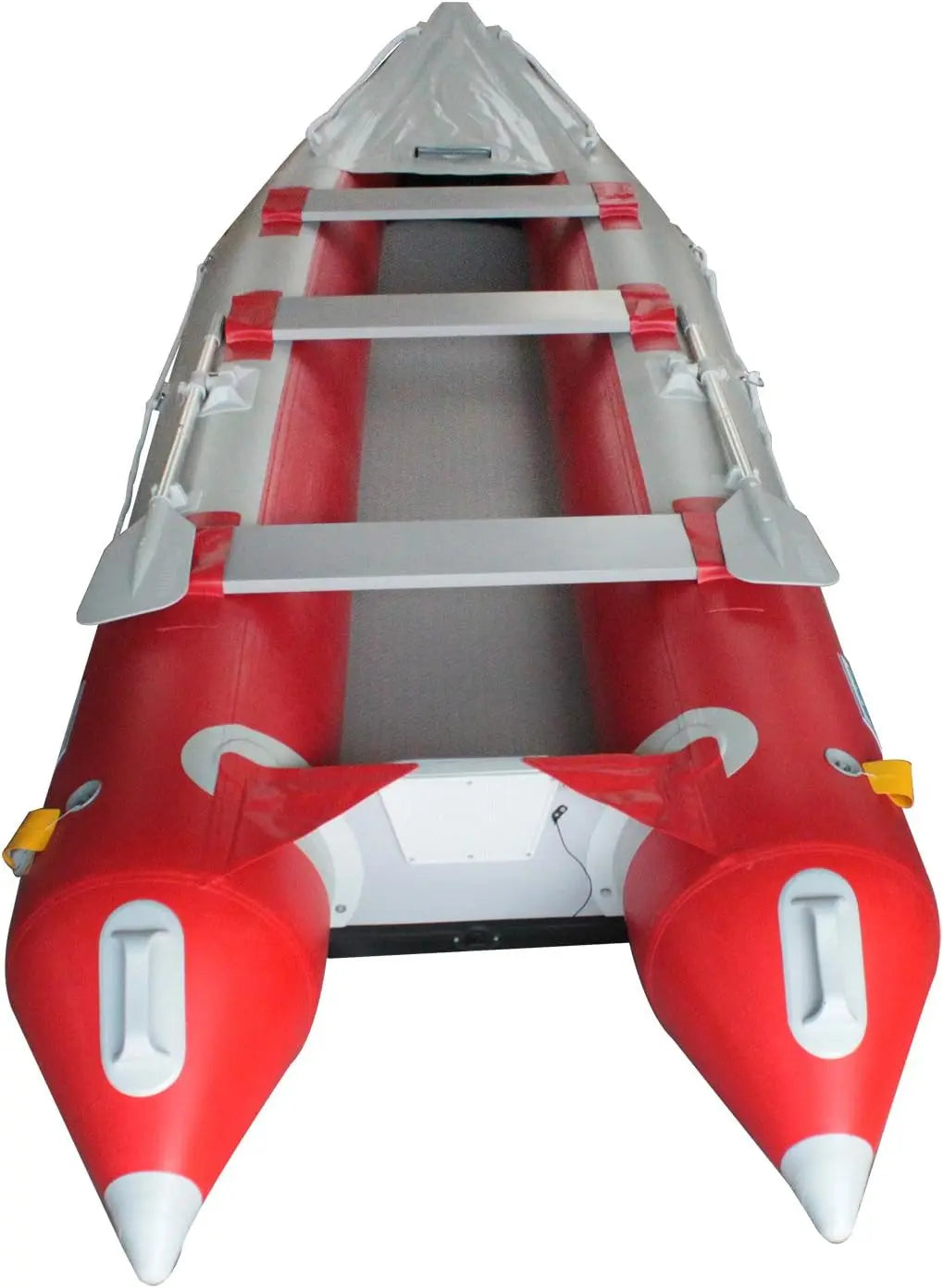 Inflatable Fishing Pontoon Kayak with Air Floor, 14.1 FT, Inflatable Boat for Anglers