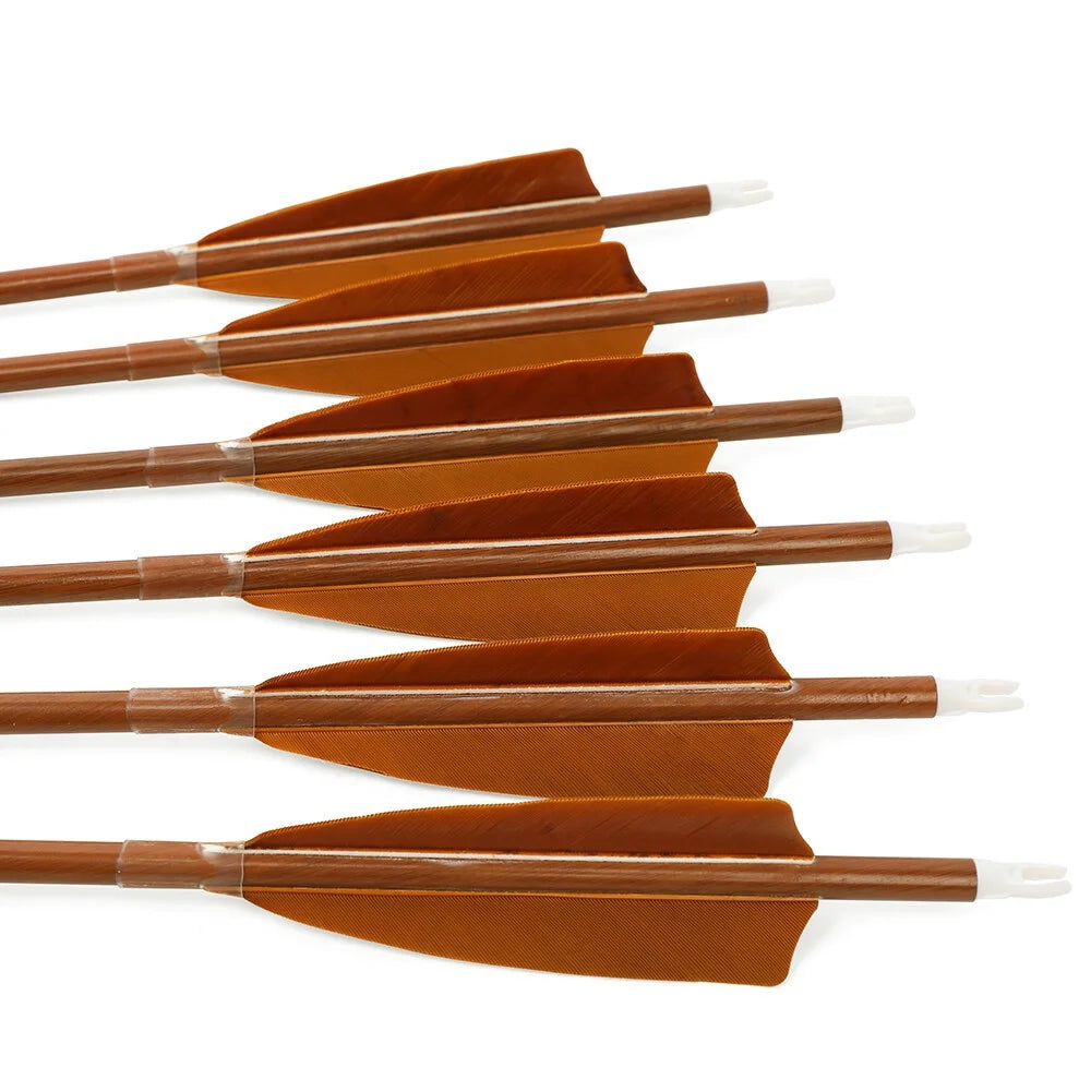 Archery Arrows 12pcs 31.5 Inch Spine 500 Mixed Carbon ID6.2mm Turkey Feathers for Recurve Bow Target Shooting Practice