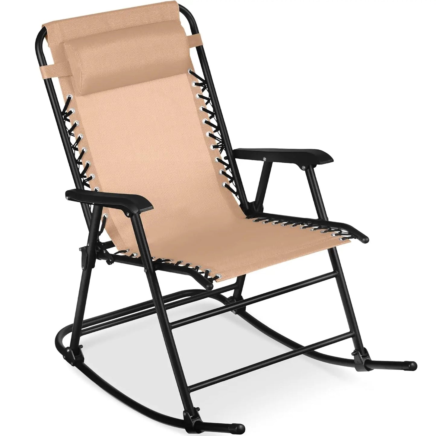 Zero Gravity Rocking Chair Folding Reclining Patio Lounge Adjustable Pillow Lawn Beach Camping 300lb, Custom