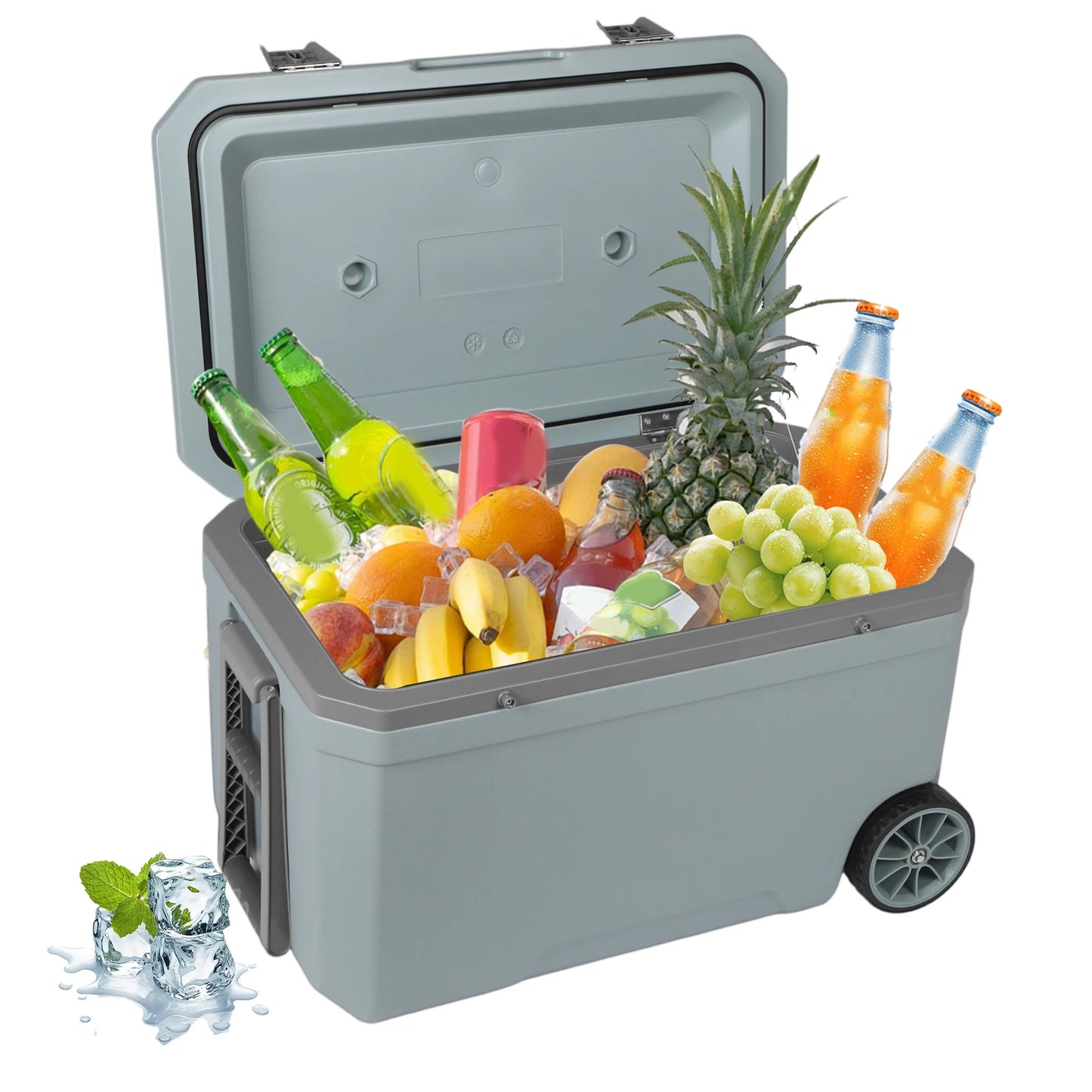70L Outdoor Camping Vehicle Insulated Box Hard Shell Portable Car Wheel Insulator Plastic Cooler Box with Handle for BBQ Camping