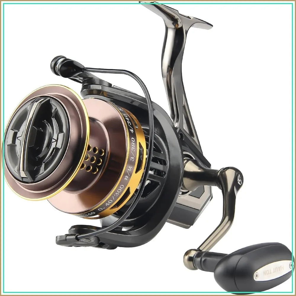 Big Game Surf Spinning Fishing Reel 8000/12000, 20KG Drag, Backlash-Free Bearings, Metal Reel Seat, Zinc Alloy Gear for Saltwater Fishing