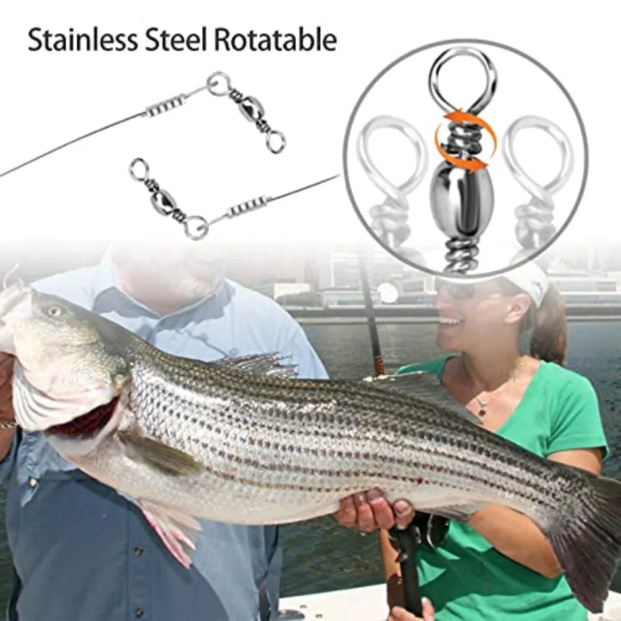Saltwater Steel Circle Hook Rigs for Catfish Bass Fishing, Stainless Steel, Silver, Corrosion-Resistant Sharp Offset Octopus Ho