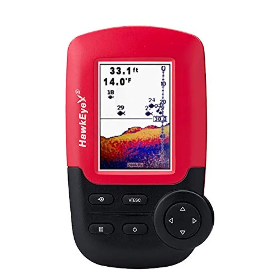 Fish finder for fishing boats, HD color Virtuview display, black/red, 2 H x 1.6 W screen size