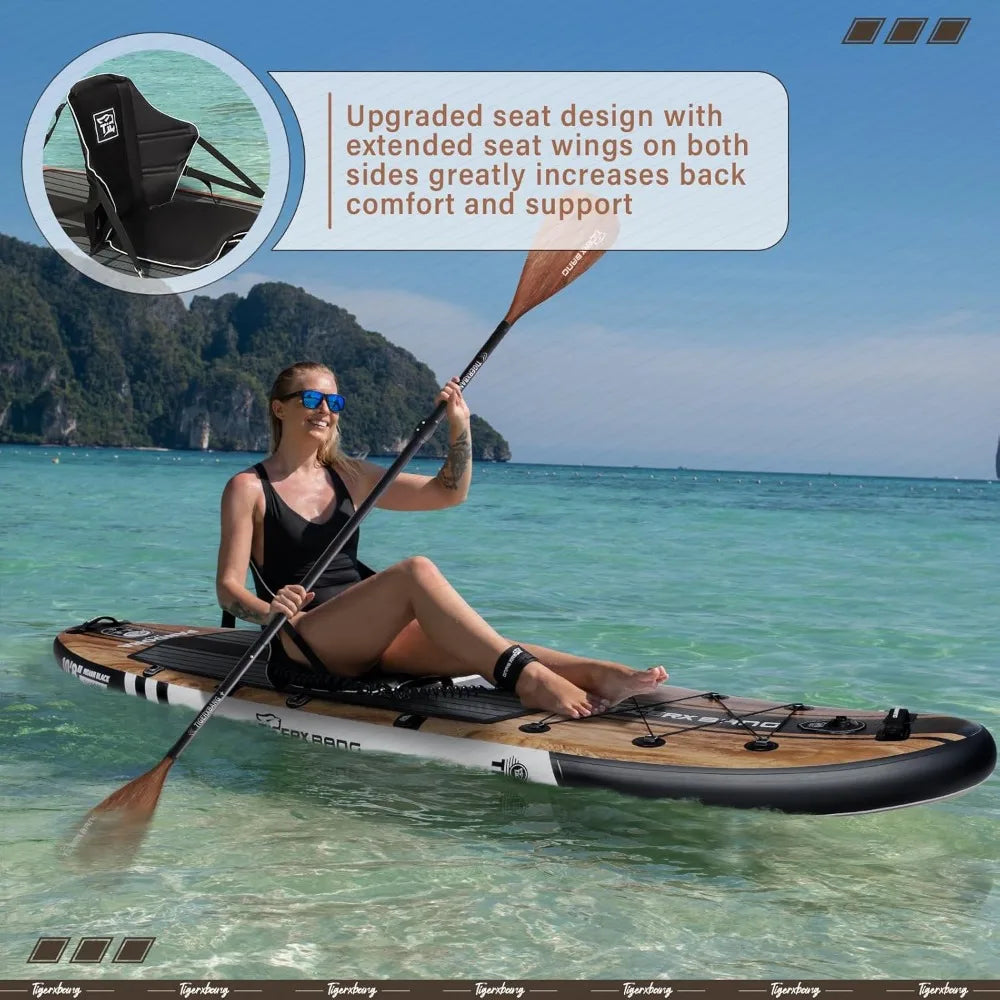 10.8' Extra Wide Inflatable SUP Board, Stable for Yoga & Fishing, 400lbs Capacity, Complete Set with Pump & Paddle