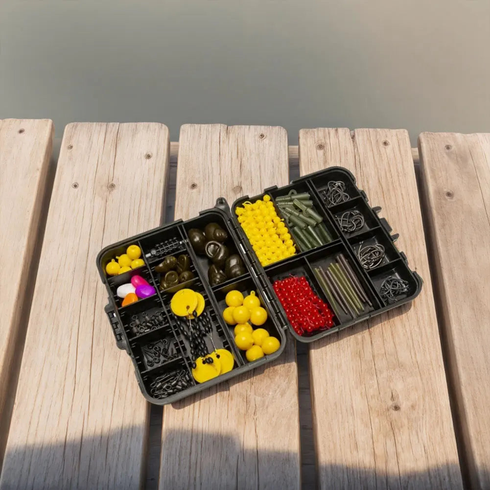 145 Pcs Swivels Lures Carp Fishing Set Include Sinker Weight Double Sided Fishing Box Kit Fishing Tools Accessories Complet