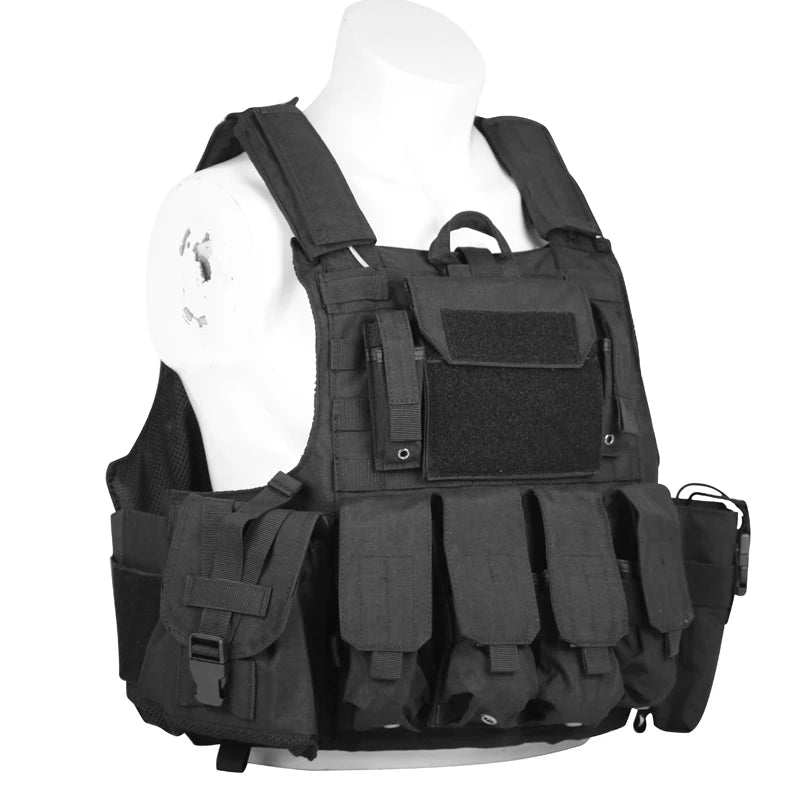 Men Tactical Vest 1000D Quick Release Plate Carrier Chest Rig Combat Armor Vests Outdoor Hunting CS Training Airsoft Vest