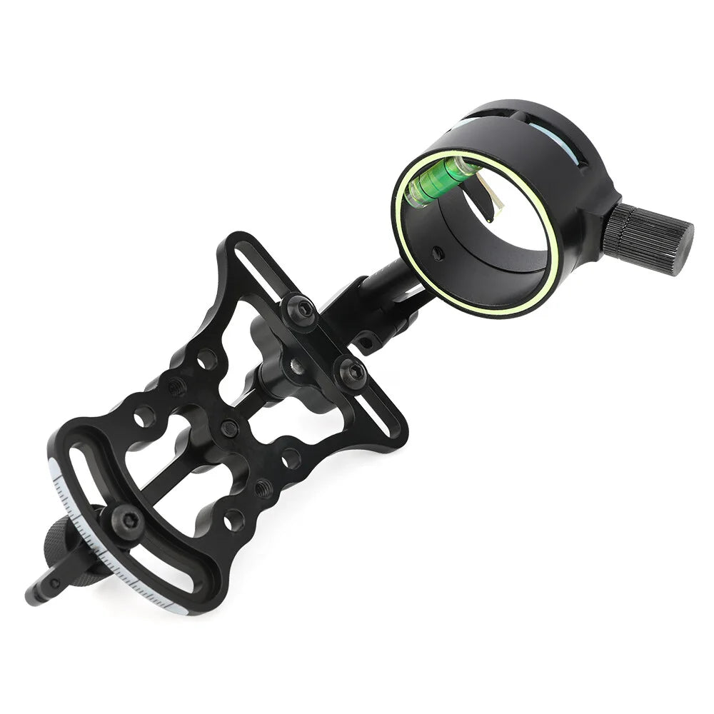Aluminum Bow Sight 1 Pin 0.019" Optical Fiber Right Hand Adjustable for Compound Bow Hunting Target Practice Use