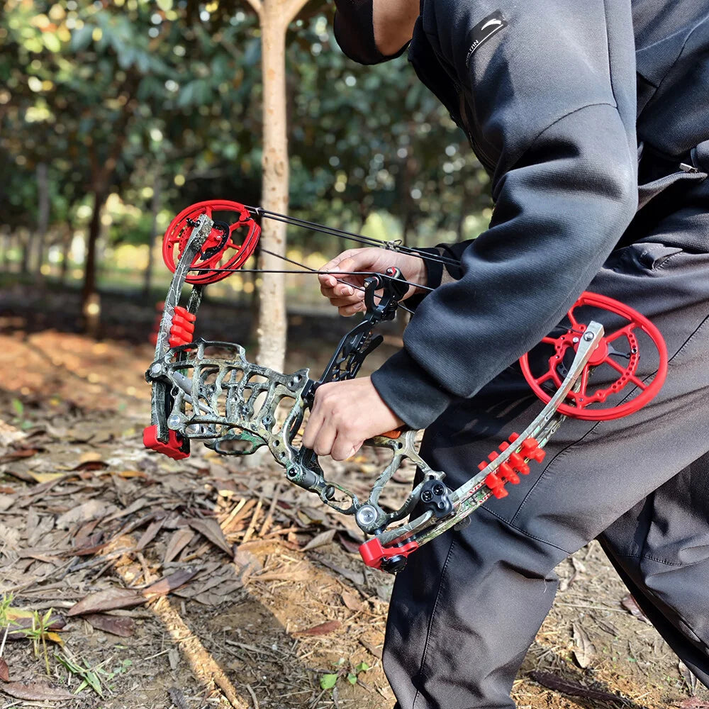 Compound Dual-use Bow 30-60lbs 19" Axle 420FPS 80% Let-off Right Hand for Hunting Steel Ball Shooting Target Practice