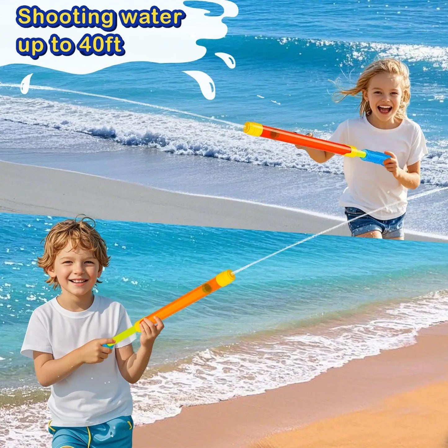 6-Pack Water Gun Set for Kids and Adults, Long-Range Squirt Toys for Pool, Beach, and Summer Outdoor Fun