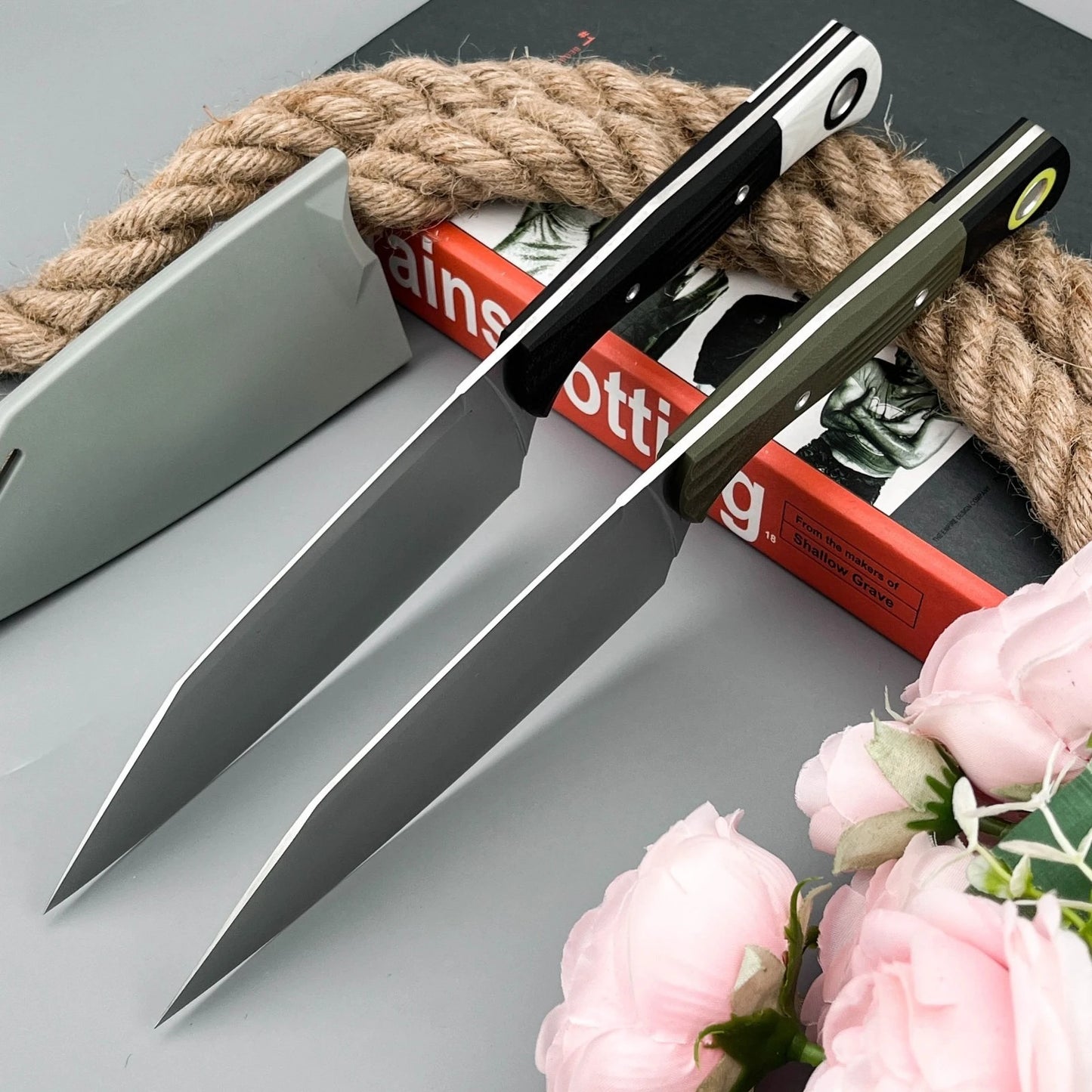 4170BK-01 High-Hardness Jungle Fixed-Blade Knife with Sheath, D2 Blade, G10 Handle—Everyday Survival, Camping, and Adventure Tool; Portable Outdoor Rescue Knife; Gift