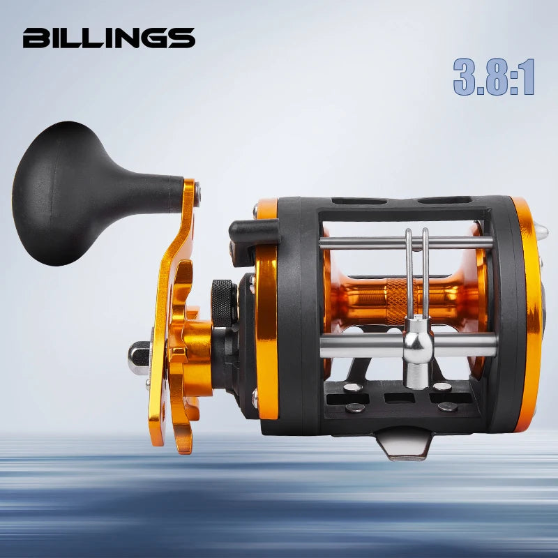 Trolling Drum Reel 33LB Max Drag 3.8:1 Gear Ratio Smooth Fresh Saltwater Fishing Reels for Sea Bass Catfish  Grouper Trout