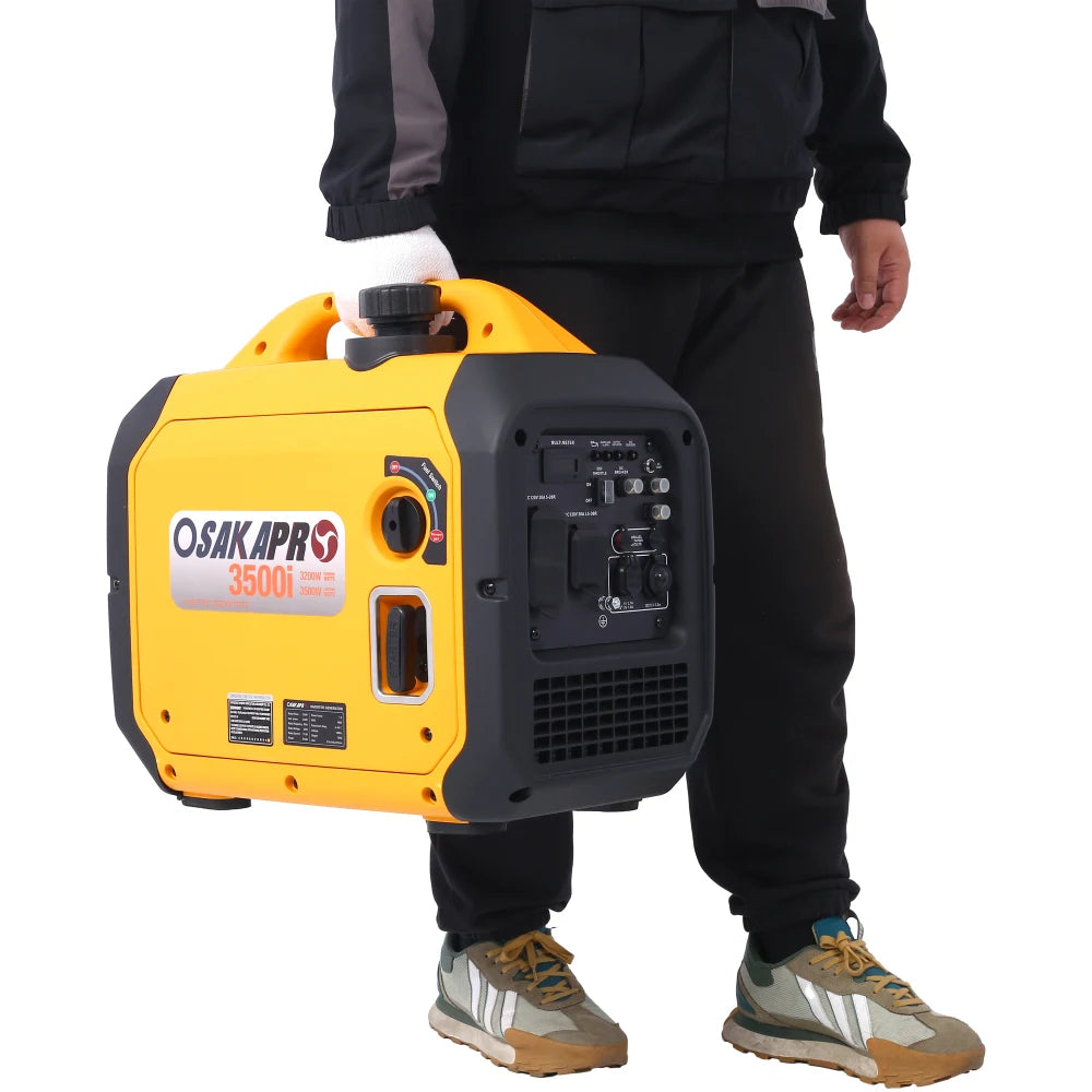 3500 Watt Portable Inverter Generator Gas Powered, EPA Compliant with CO SENSOR, Compact and Lightweight for Home Backup Power, Outdoor Camping, RV and Trailer AC Output Solar Generator for Garden Party