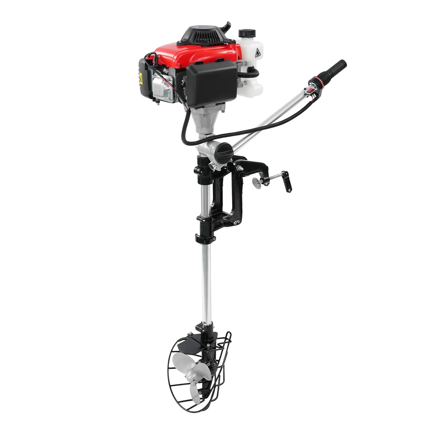 4-Stroke 4.0HP Gasoline Outboard Motor, Single Cylinder Boat Outboard Engine, Air-Cooling Marine Motor With 3-blade Propeller For Kayaks, Canoes, Dinghies, Inflatable Boats