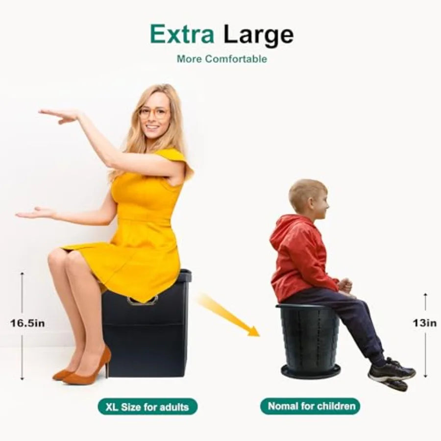 Upgrade XL Portable Toilet for Adults Extra Large Portable Travel Floding Toilet Camping Tall Toilets with Lid for Adults and C