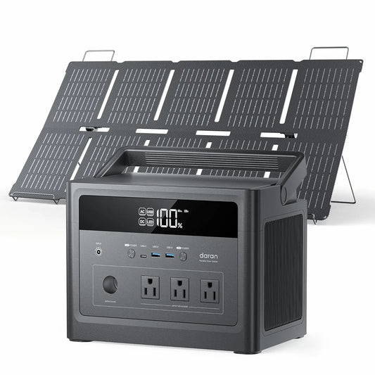 Portable Power Station 600W (Surge1200W) with 100W Solar Panel, 576Wh LiFePO4 Solar Generator, 3 AC Outlets, 100W, Customized