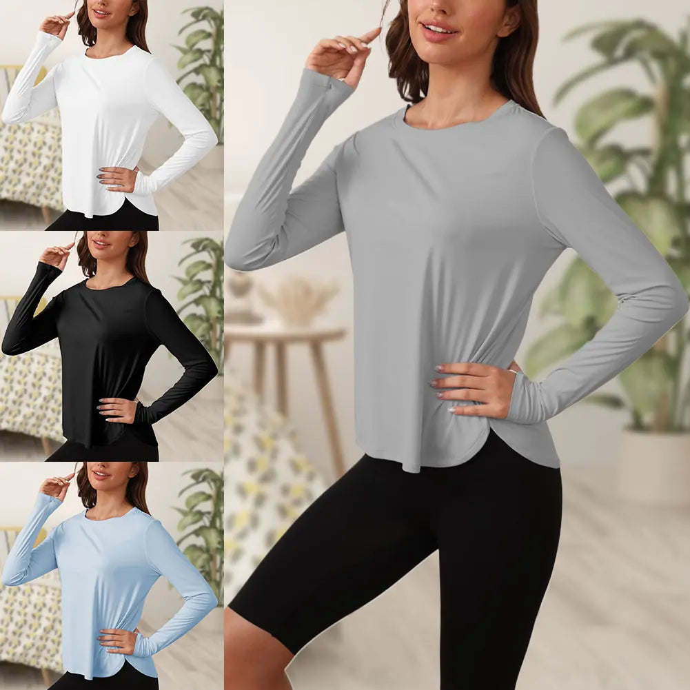 Sun Shirts Long Sleeve Workout Tops Lightweight Quick Dry Outdoor Gym Hiking Tops Running Athletic Shirts T Shirts for Women