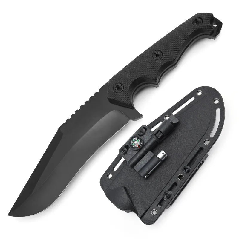 Outdoor survival knife, portable knife with K-sheath, multi-functional in the wild, sharp and portable, integrated keel survival