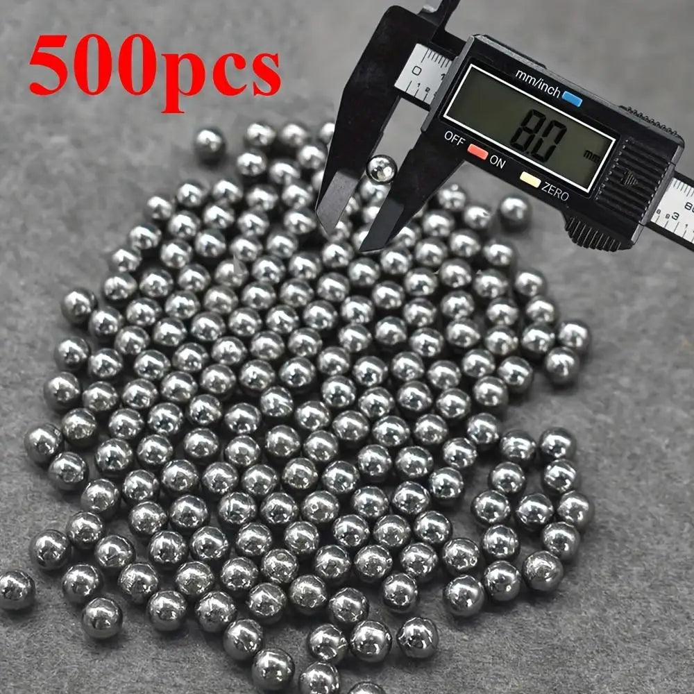 500pcs Carbon Steel Balls 8mm Hunting Slingshot Balls Outdoor Shooting Accessories Slingshot Ammo Bearing Accessories ﻿ ﻿