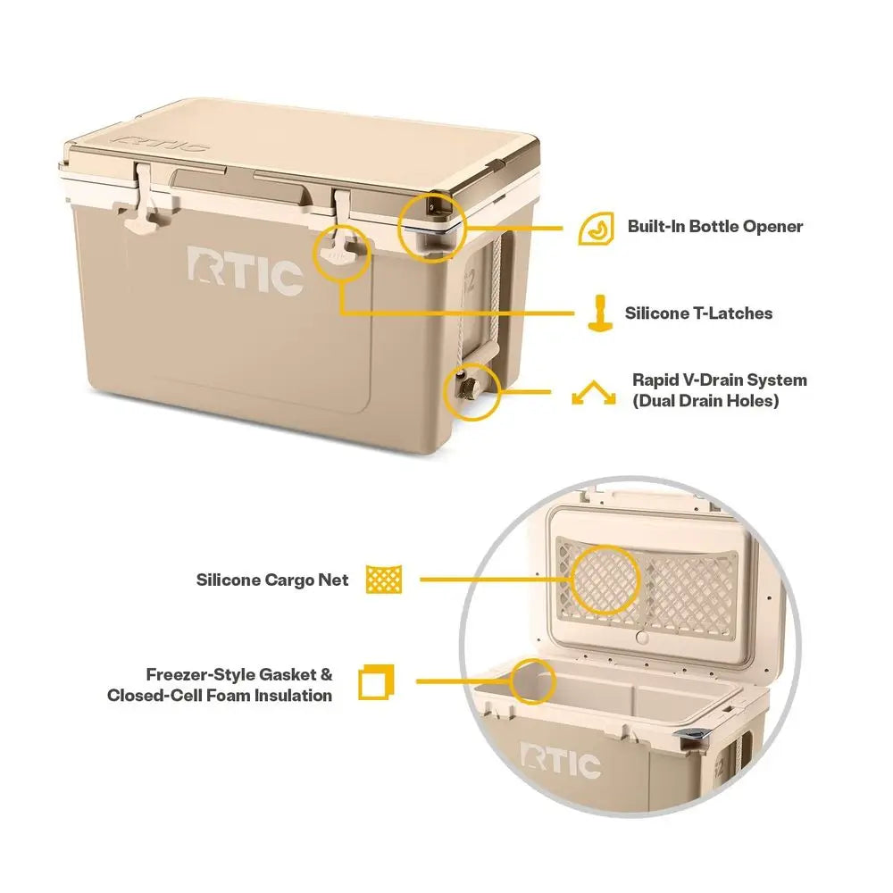 UltraLight Hard Cooler Insulated Portable Ice Chest Box for Beach, Drink, Beverage, Camping, Picnic, Fishing, Boat, Barbecue, 3