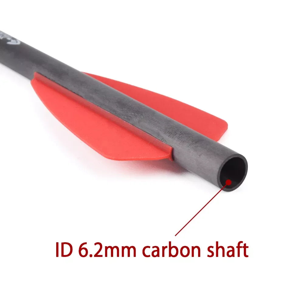 3-6pcs 7.5in Crossbow Bolts Carbon Arrows 2" Vanes Crossbow Hunting with Broadhead