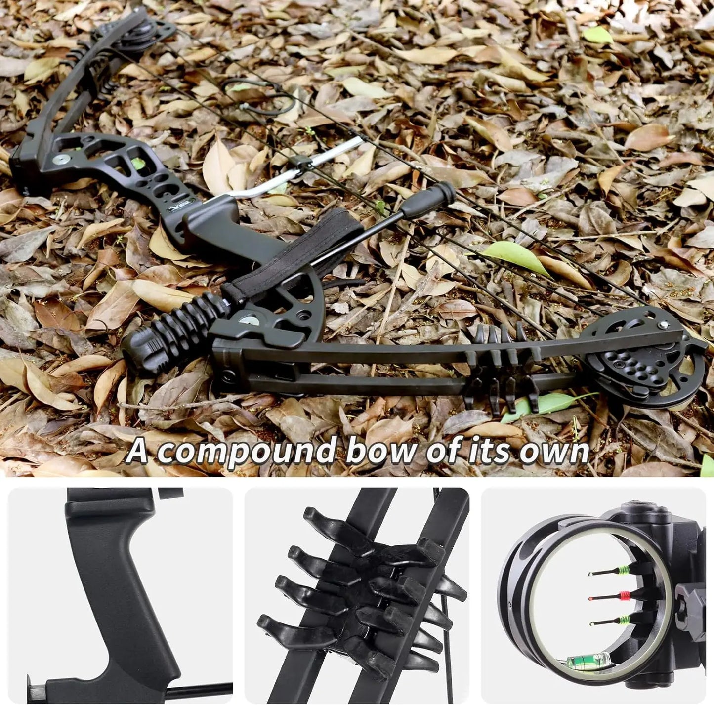 Compound Bow Set 30-60lbs for for Pull Beginner and Teens Right Handed,19"-30" Draw Length,320 FPS Speed,Hunting Bow Archery Set
