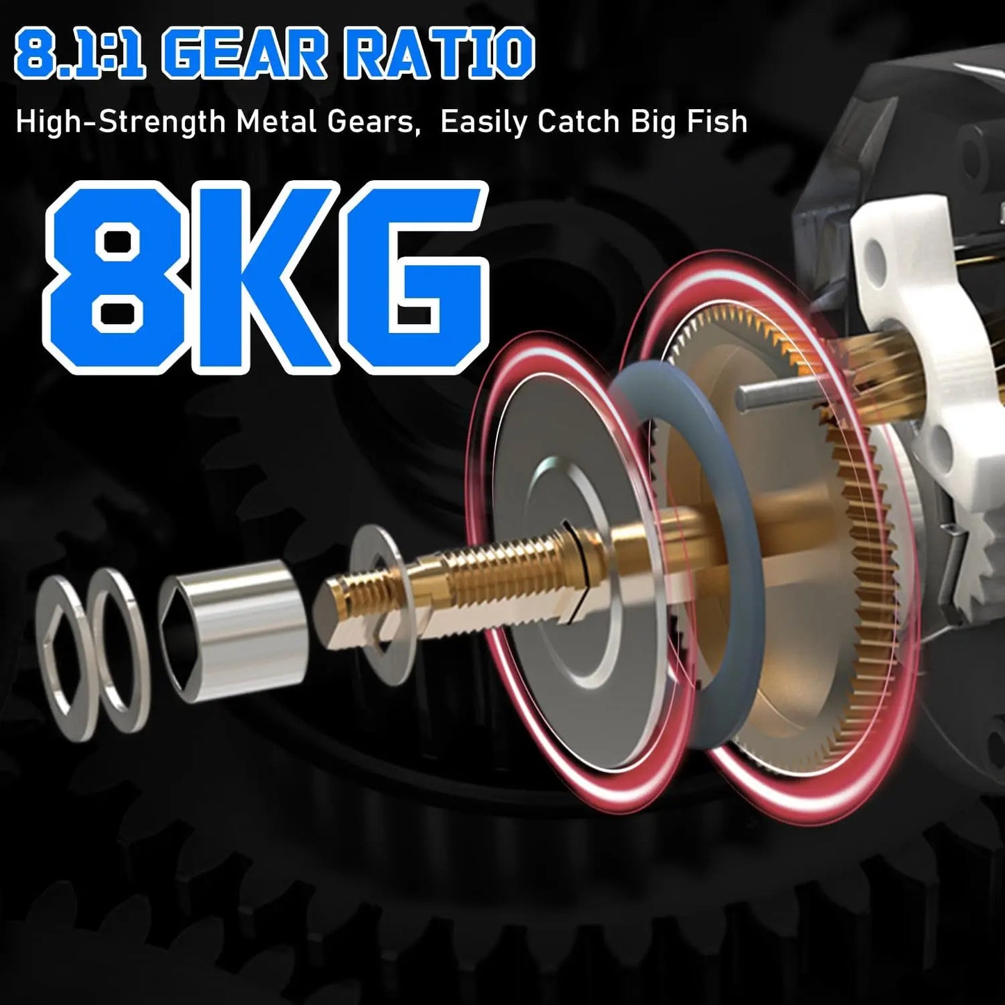 High-Speed Baitcaster Combo – 8.1:1 Gear Ratio, 18.5LB Drag, 9+1 Bearings, IM7 Graphite 2-Piece Rod, 6'/7' M Power for Bass Fishing