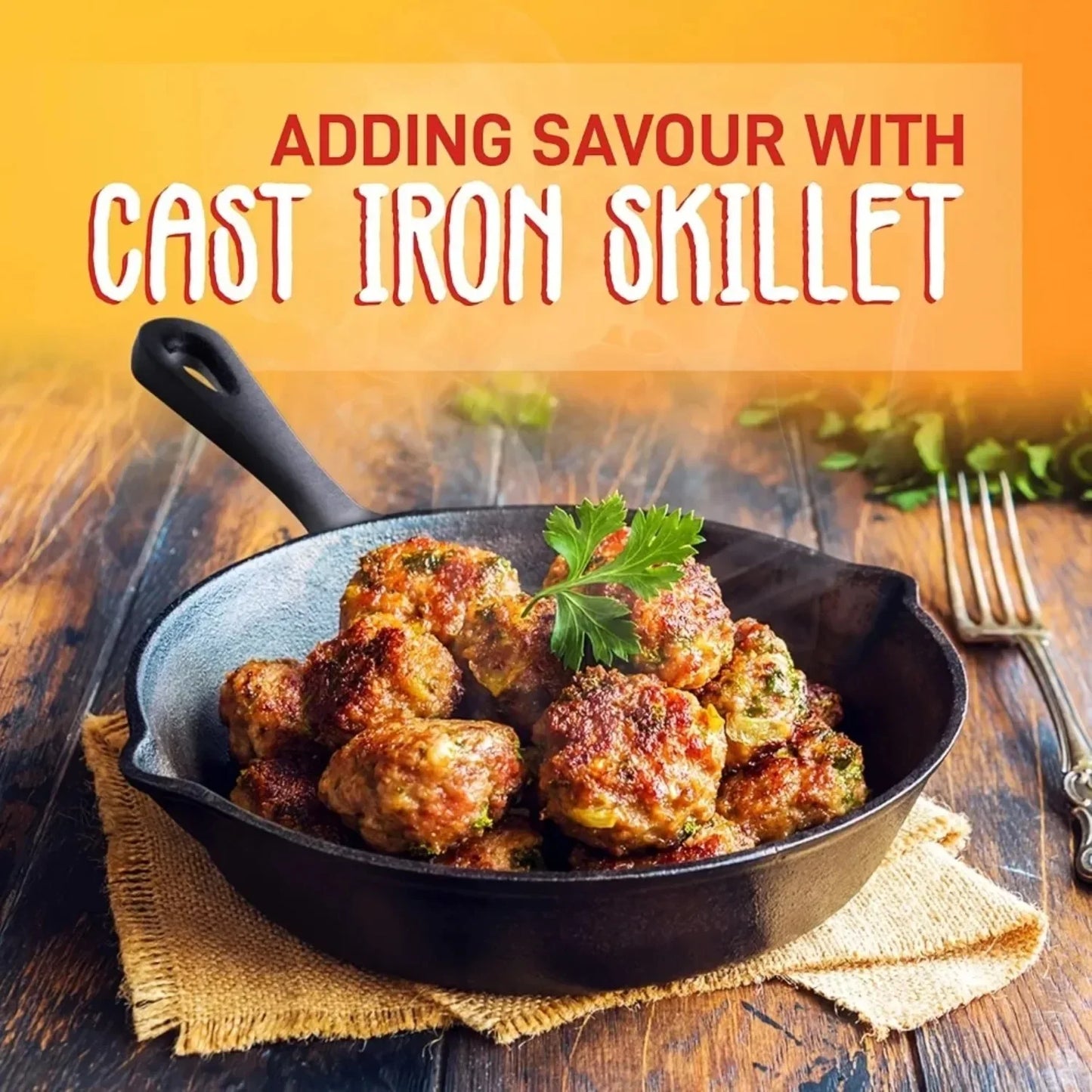 3PCS Pre-Seasoned Cast Iron Skillet Set, Pans for Oven Grill Campfire, Durable Cookware for Home Outdoor Cooking