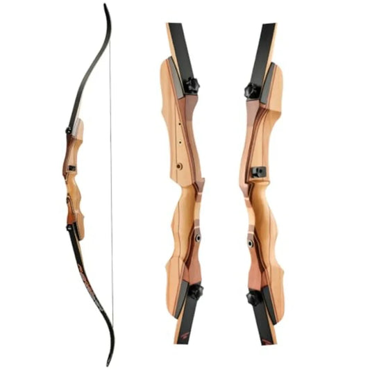 62 Inch Wooden Takedown Recurve Bow for Adult Youth Beginner Archery Training Hunting Practice Competition 20-50lbs Light Weigh
