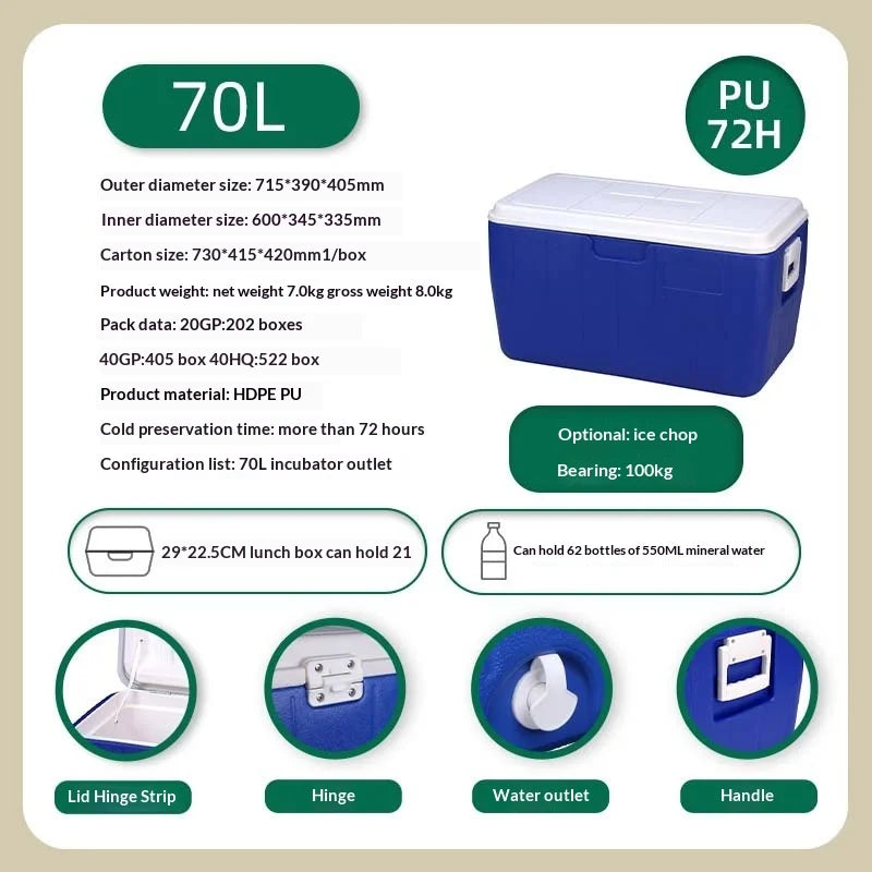 Insulated Cooler Dry Ice Huge Capacity Sea Fishing Seafood Storage Vegetable Fruit Preservation Cold Chain Cool Box Ice Box