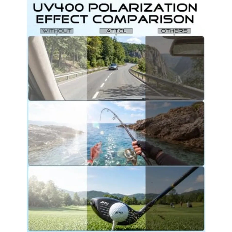 0.9 oz Polarized Sunglasses Men Sports: UV Protection Anti Glare Wrap Around Lightweight Metal Fishing Golf Running