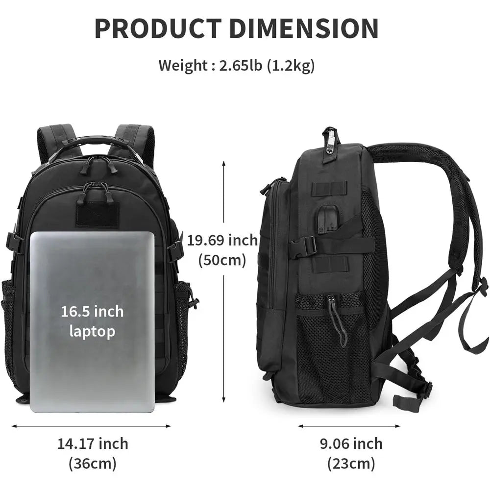 40L Military Tactical Backpack - Large 3-Day Assault Pack with MOLLE System for Outdoor and Hunting Adventures