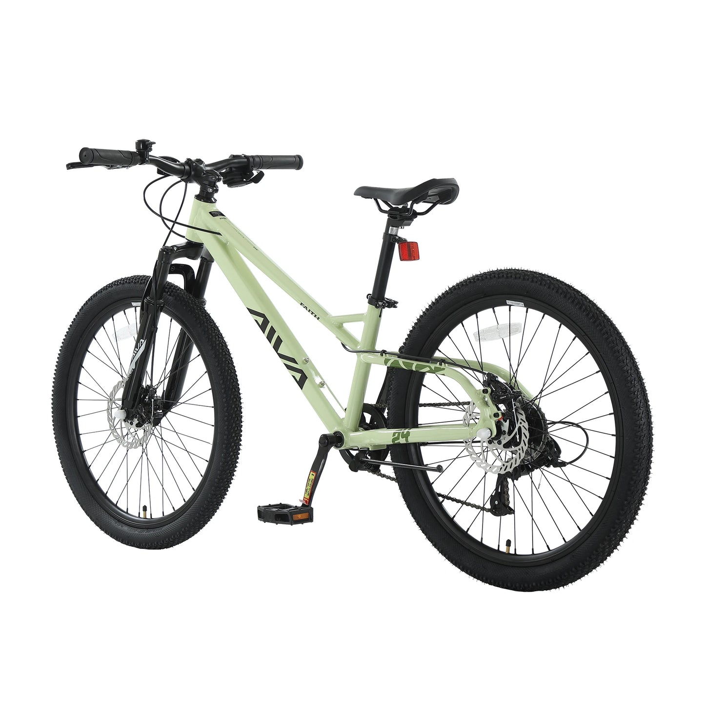 AIVA FAITH24 24 Inch Hardtail Mountain Bike, 7-Speed MTB, Bicycle for Teens & Adults, Lightweight Aluminum Frame, Suspension Fork, Front & Rear Disc Brakes