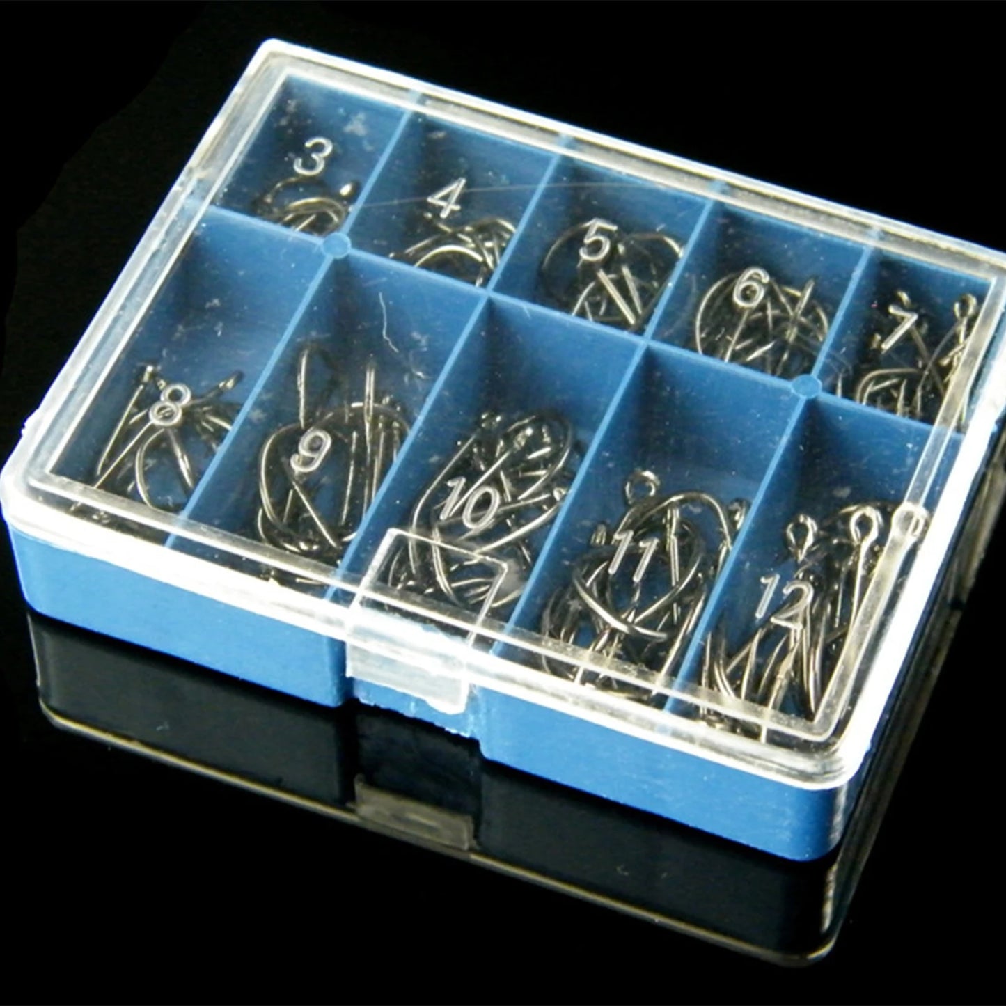 100pcs Iseama Fishing Hooks Size 3-12 Black with Loop High Carbon Steel for Wild Fishing Fly Fishing tools