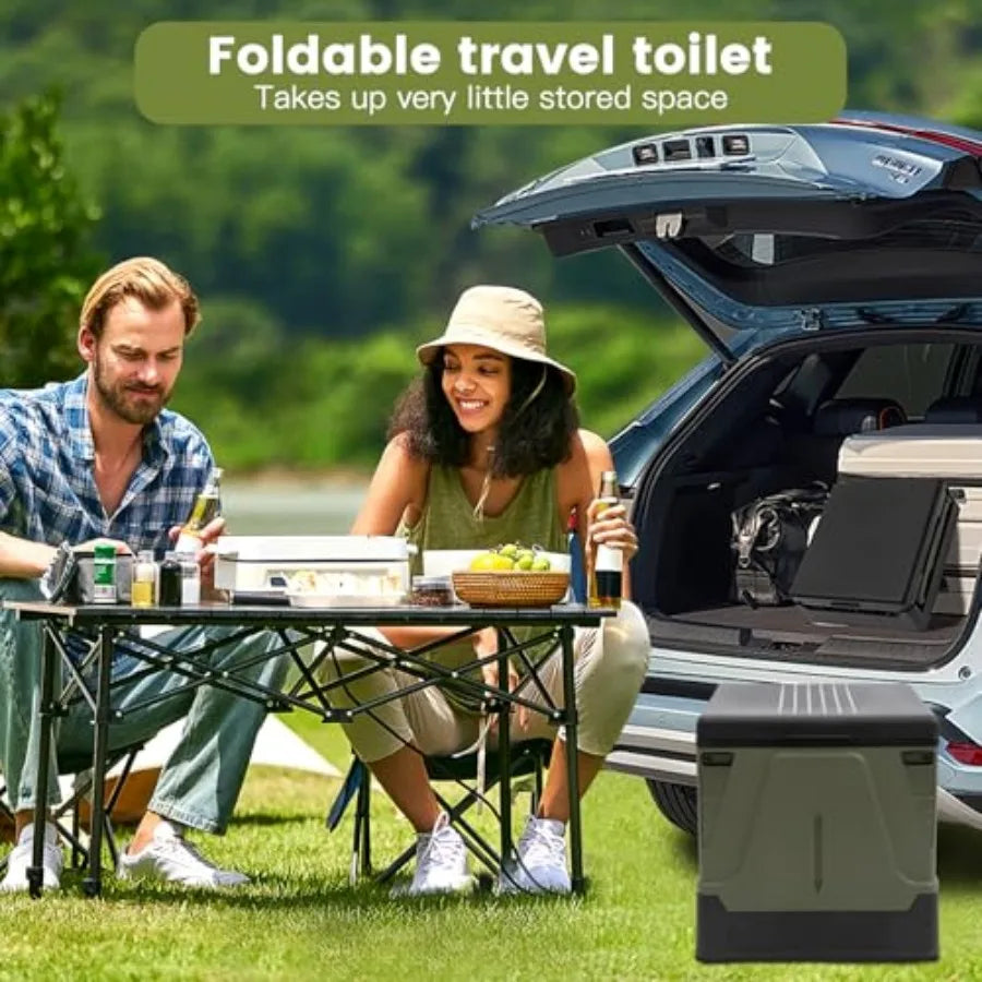 Portable Toilet Camping Toilets for Car Indoor Outdoor Commode Foldable Travel Potty for Camping, Tent, Hiking, Boating, Long R