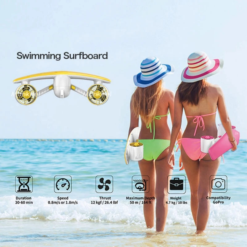 Mankeel Electric Underwater Sea Scooter 50m Waterproof 2 Speed 28lbs Thrust Diving Booster for Snorkeling Pool Adult Water Sport Summer Fun Activities