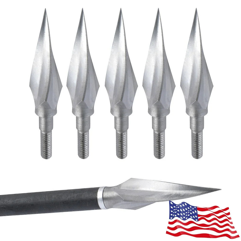 Arrowhead Tips 12pcs 150 Grain Spiral Electroplated Anti-Rust Iron Broadheads for DIY Aluminum Carbon Arrow Shafts Compound Recurve Bow Hunting Shooting Target Practice Durable Archery Accessories