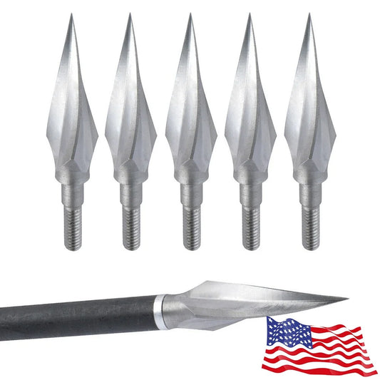 Arrowhead Tips 12pcs 150 Grain Spiral Electroplated Anti-Rust Iron Broadheads for DIY Aluminum Carbon Arrow Shafts Compound Recurve Bow Hunting Shooting Target Practice Durable Archery Accessories