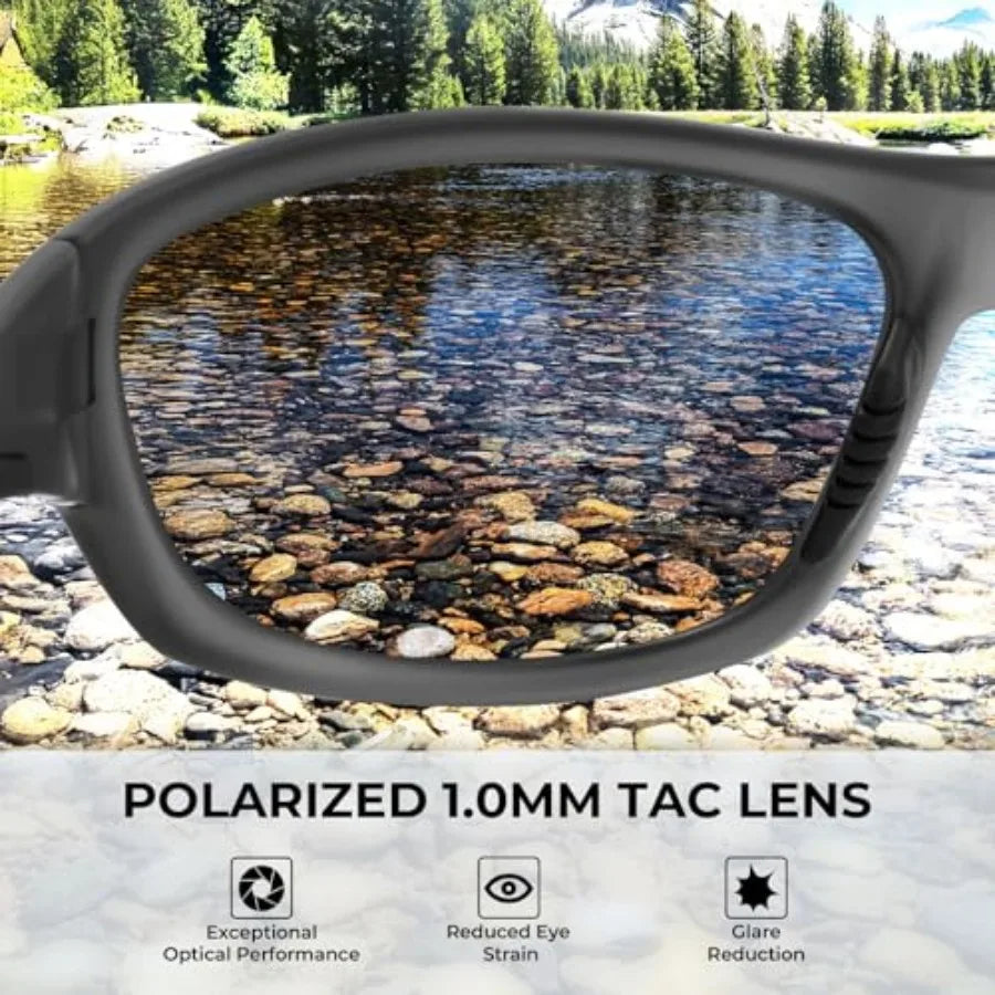 Hiwassee Polarized Sport Sunglasses for Men and Women, Wrap Sunglasses for Fishing Cycling and Running, UV Protection