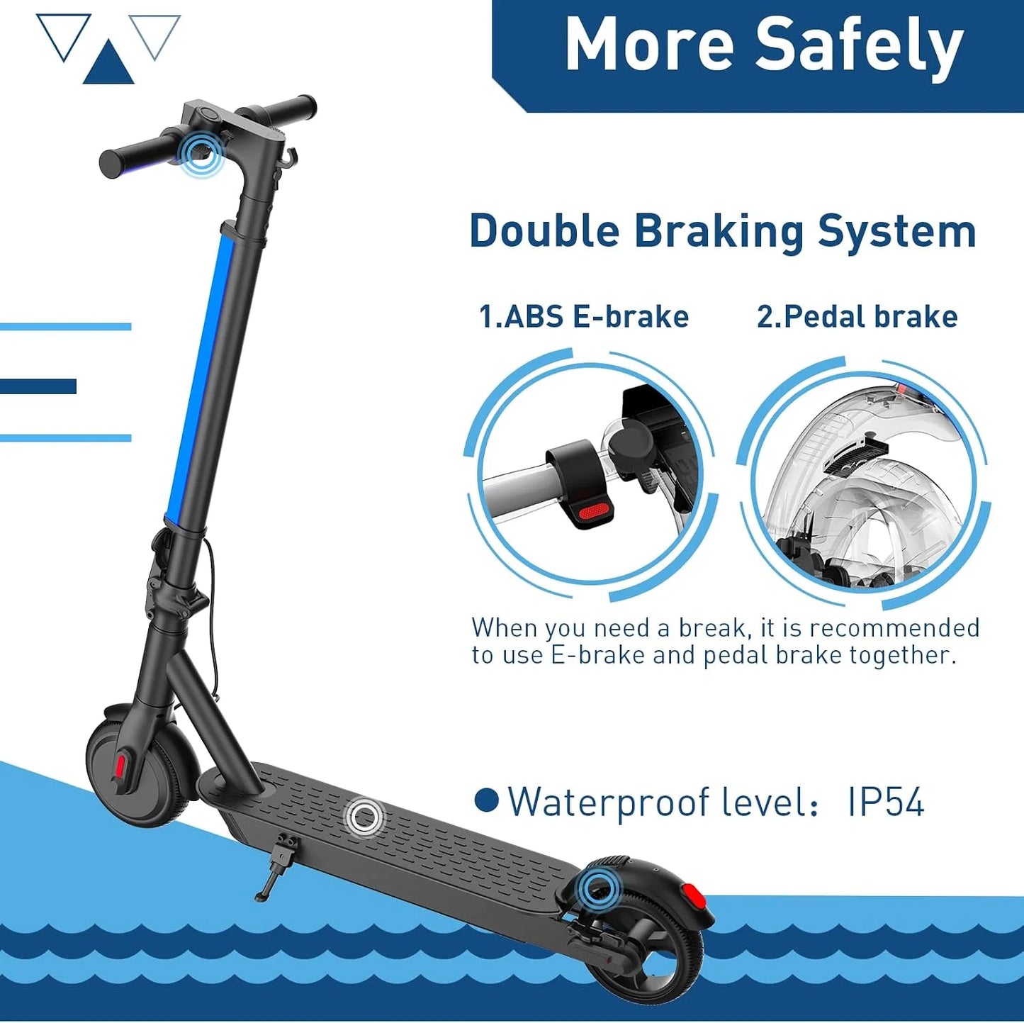 Hiboy S2 Lite Electric Scooter for Teens, 250W Rated 350W Peak Motor, 13 MPH Speed, 10.6 Miles Range, 23.2 lb Lightweight Foldable Design, Dual Brakes, 6.5" Solid Tires, 4-Light Safety System