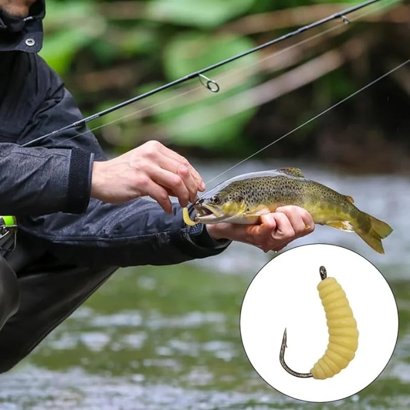 Rubber Worm Lure Set (with Hooks) – Ideal for freshwater fishing, this set is suitable for a variety of fish species