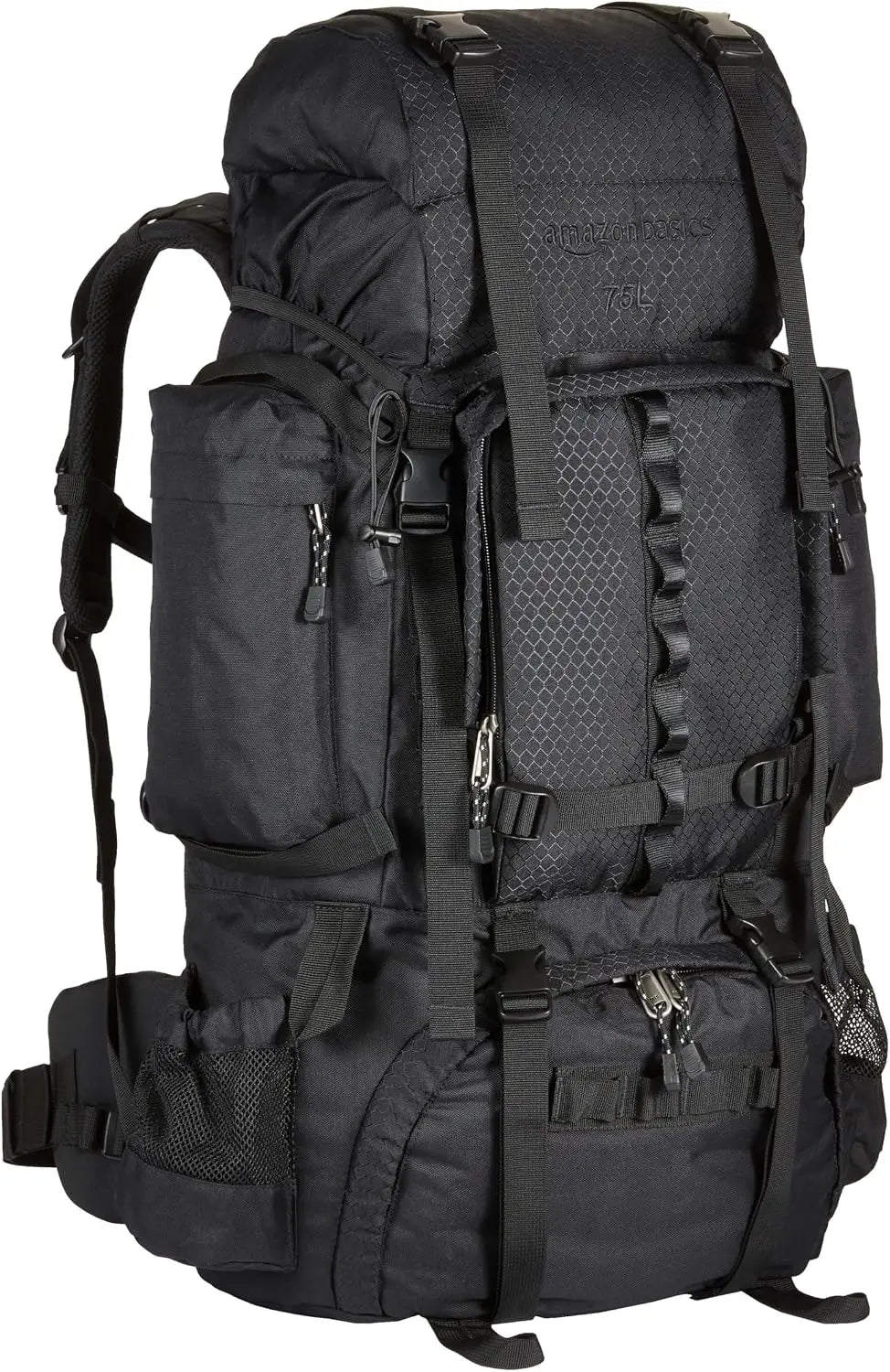 75L Internal Frame Hiking Backpack, Adjustable Straps, Rainfly & Waterproof Cover Included