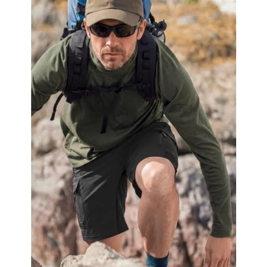 Men's Outdoor Quick Dry Lightweight Stretchy Shorts for Hiking, Tactical, Camping, Travel with 6 Pockets