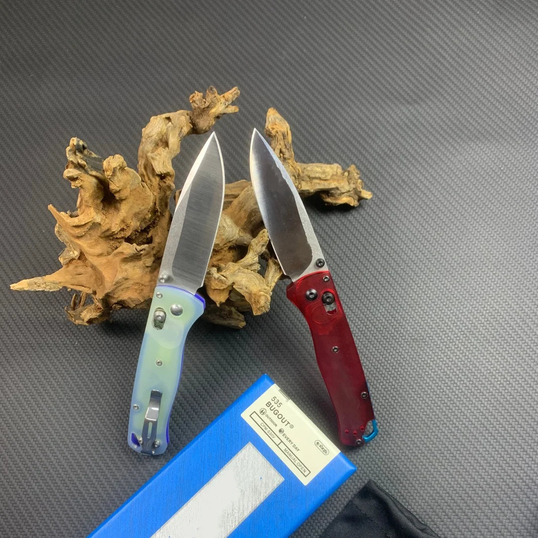 Premium 535 EDC Folding Knife, Transparent Jade G10 Handle Equipped with Sharp S30V Blade, Portable Outdoor Pocket Utility Knife, Custom Service Supported, US Local Warehouse Quick Dispatch, Great Camping Tool & Men’s Gift