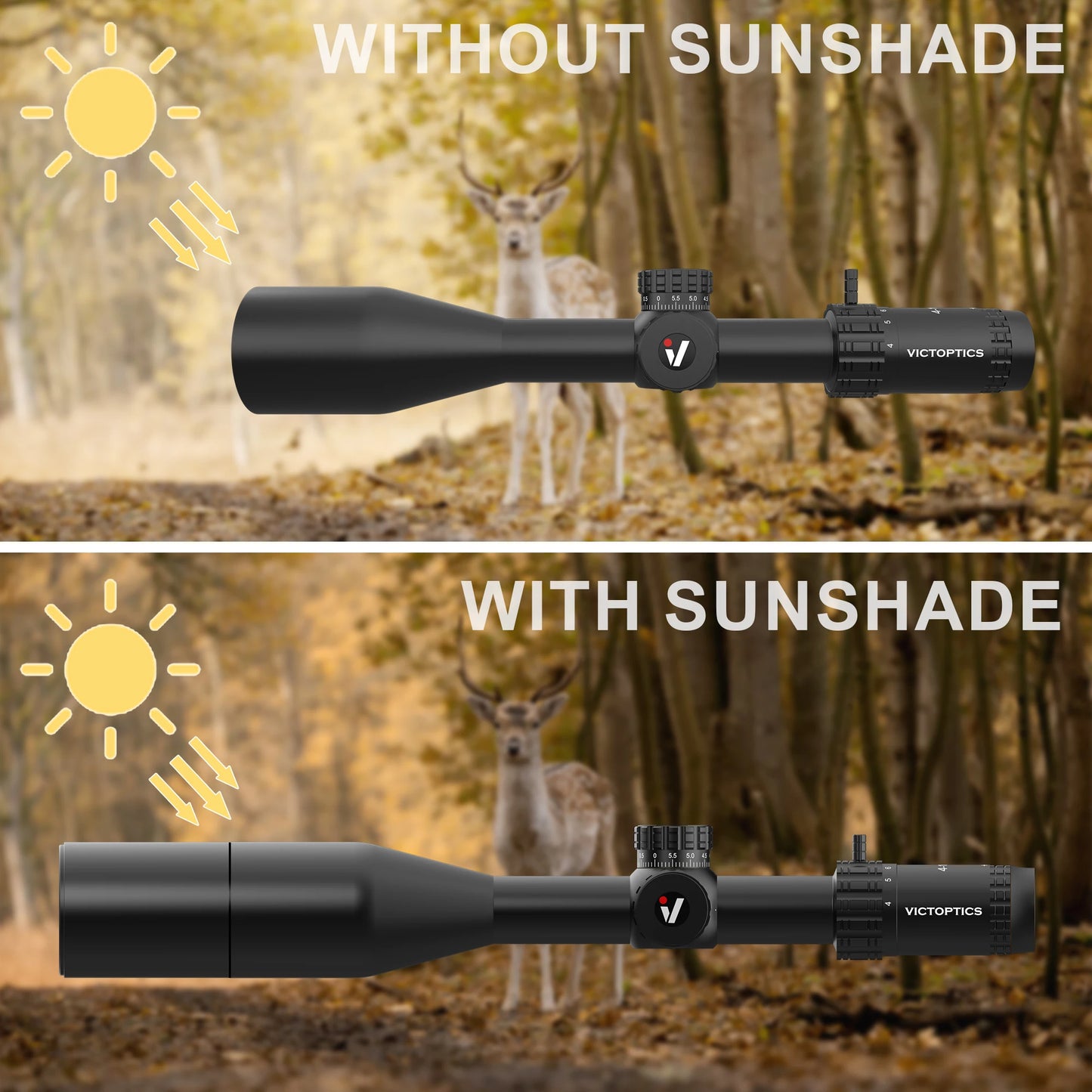 VictOptics S4 4-16x44 SFP Riflescope,Crystal Clear Optics,With Turret Lock Feature,Wide Field of View,For Benchrest and hunting